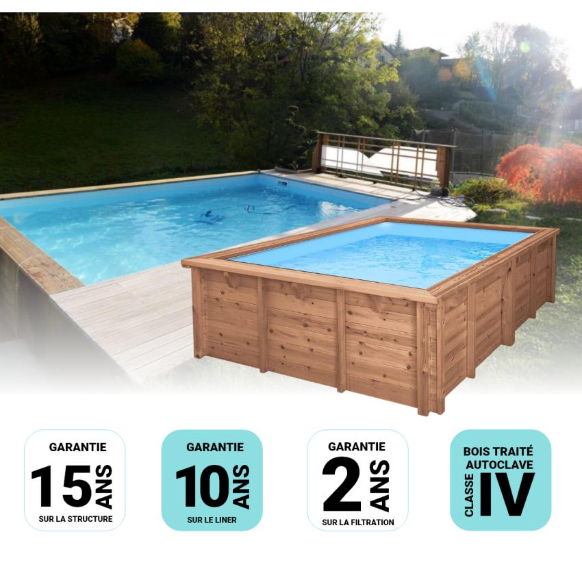 Piscine Bois Luxe Rectangulaire 520x320x131cm