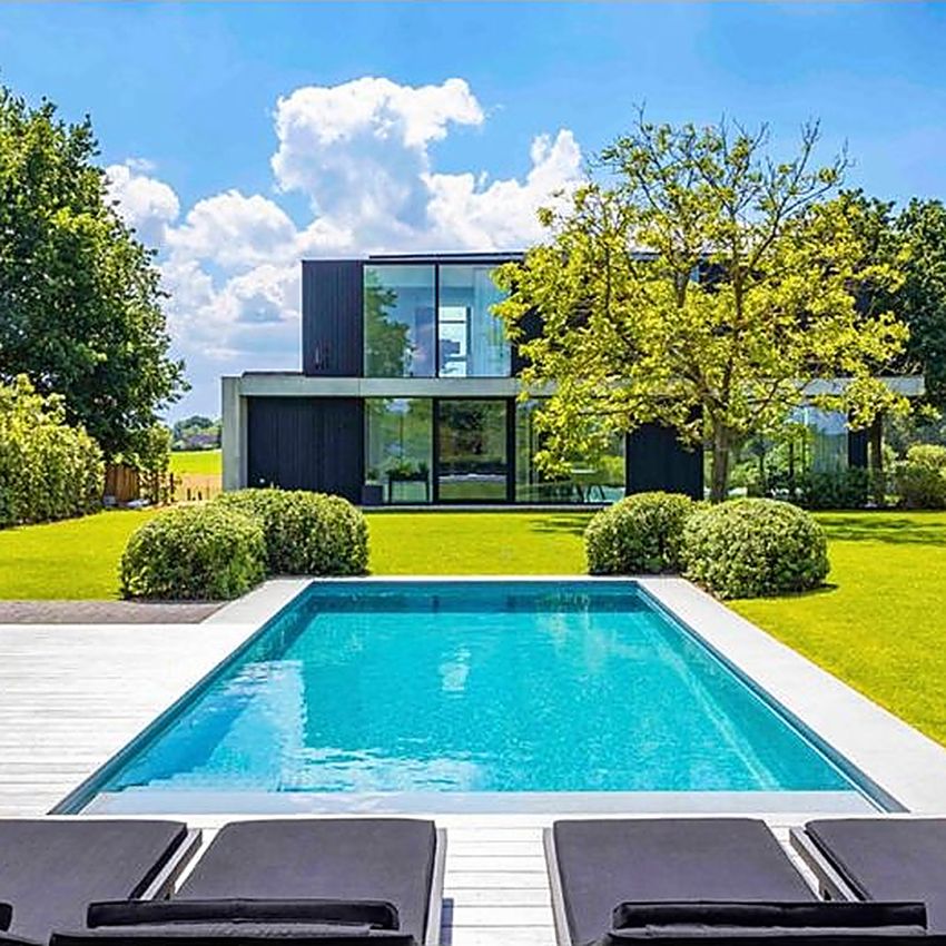 Piscine Bois Diana Rectangulaire avec Plage Immergée + Escalier 820x420x145cm