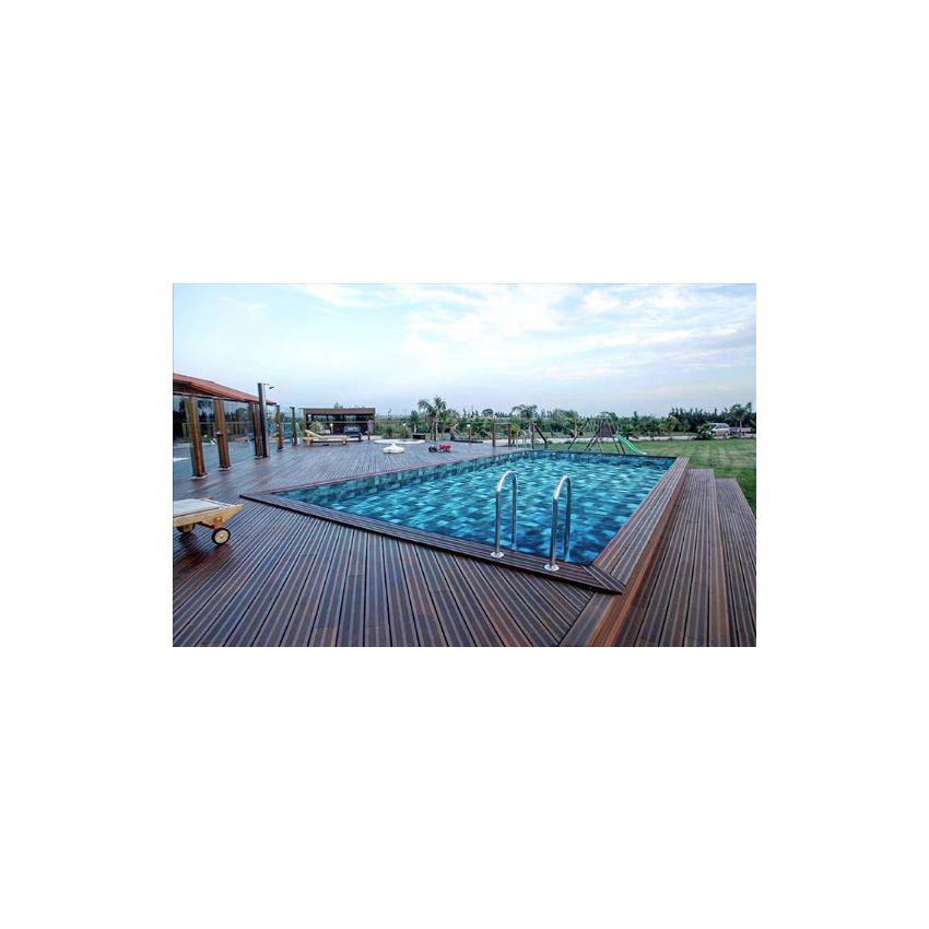 Piscine Bois Rebecca Rectangulaire 920x420x145cm Pierre de Bali