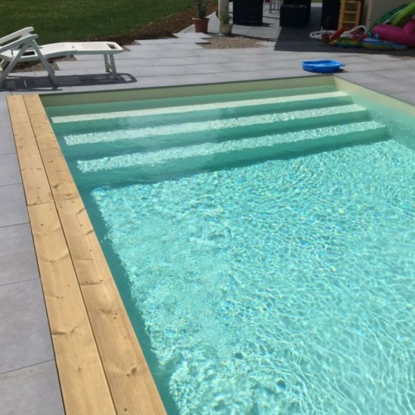 Piscine Bois Supreme Rectangulaire avec Escalier 1220x520x145cm