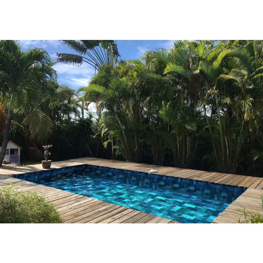 Piscine Bois Luxe Rectangulaire avec Escalier d'Angle 520x320x131cm Pierre de Bali