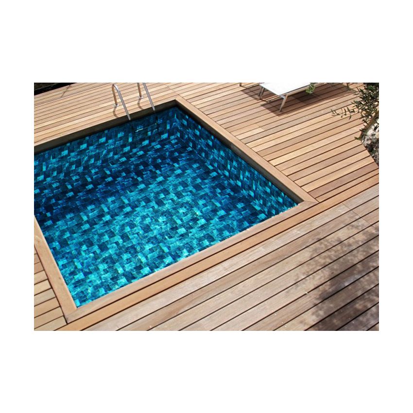 Piscine Bois Tropicana Carrée  320x320x145cm Pierre de Bali