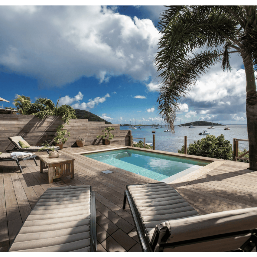 Piscine Bois Luna Rectangulaire avec Escalier 350x270x70cm