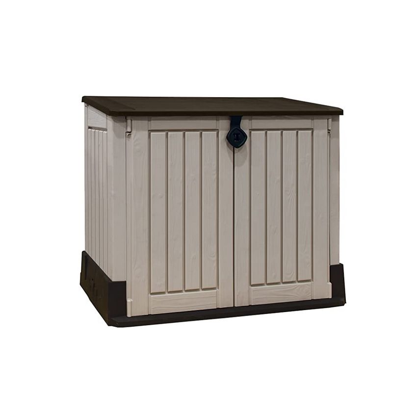 Coffre de jardin - Multifonctions - 1200L - BEIGE - Toit plat 