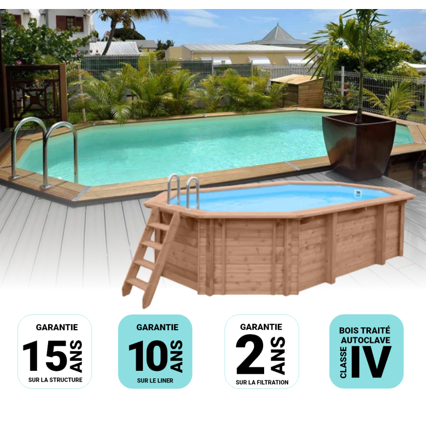Piscine bois UBBINK TONGA 610x400x120cm