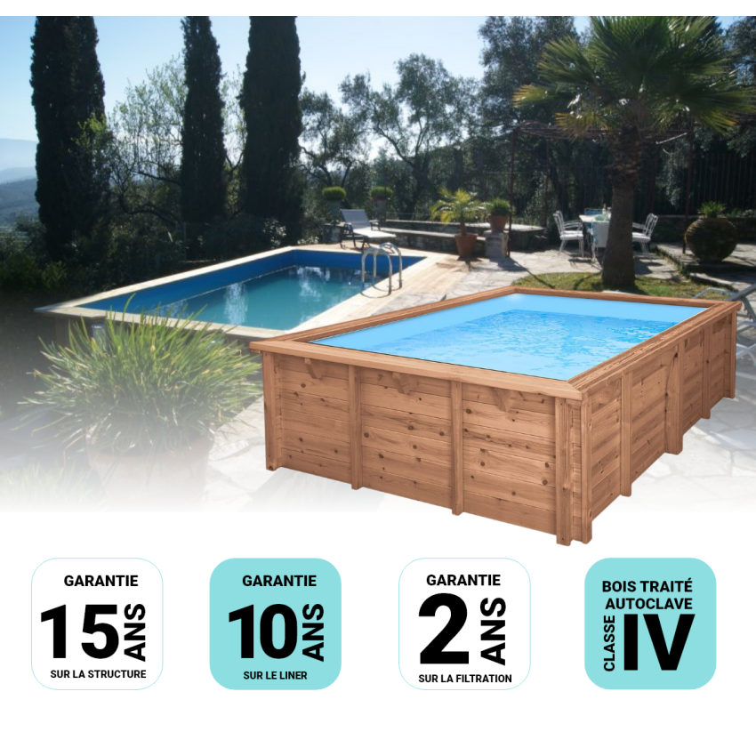 Piscine bois UBBINK SUNWATER 555x300x140cm