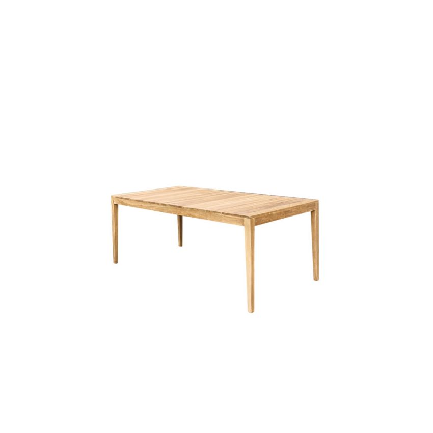 Ensemble Table 6/8 places avec 8 chaises CALVI en Teck et cordage Beige