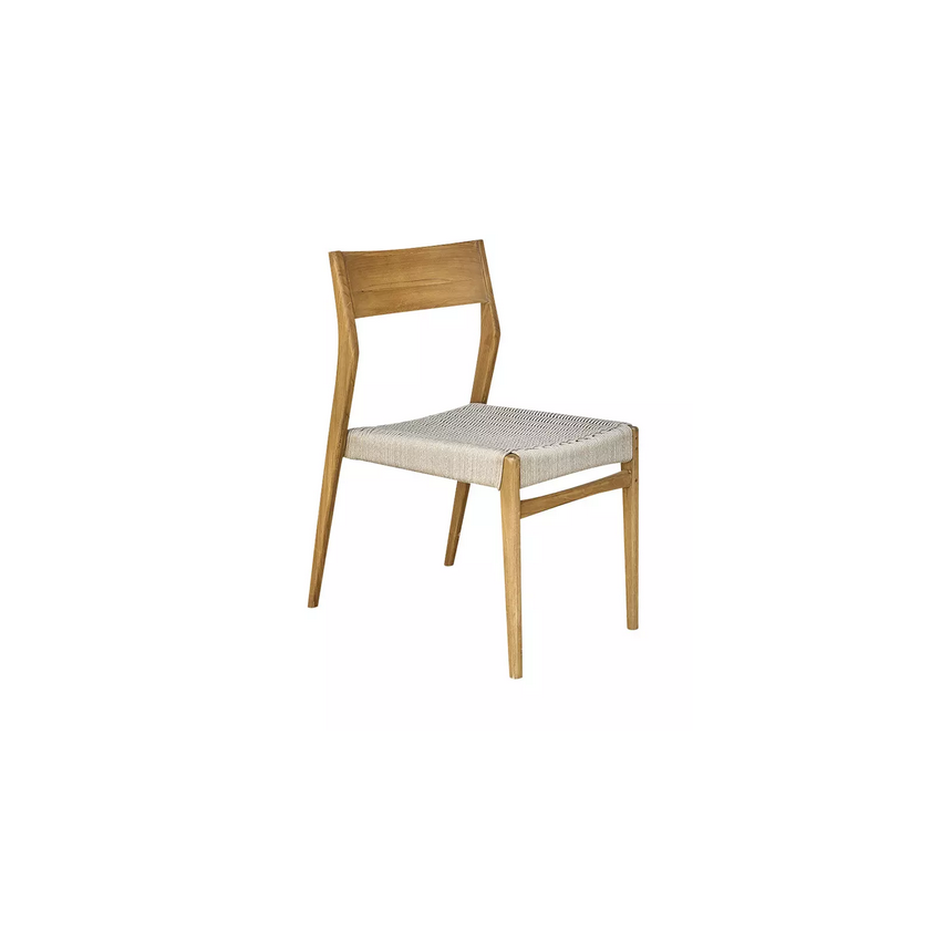 Chaise de jardin CALVI en Teck et cordage Beige