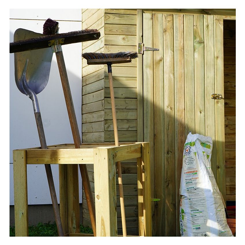 Abri de jardin en bois à 2 portes 200x100x200cm