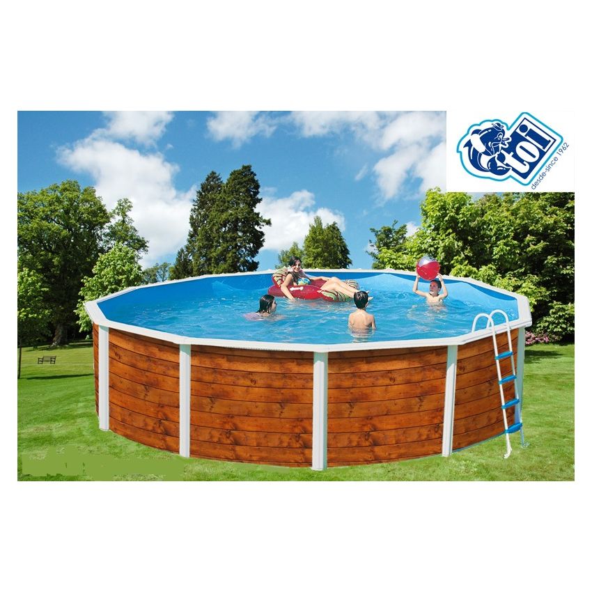 Piscine Ronde ETNICA  Acier Aspect Bois 640cm x  H 120cm
