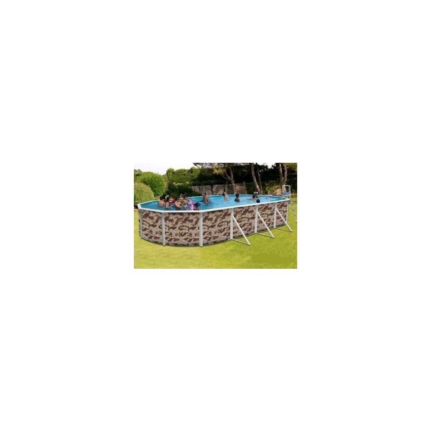 Piscine allongée CAMOUFLAGE Acier 640cm x 366 cm x H 120cm