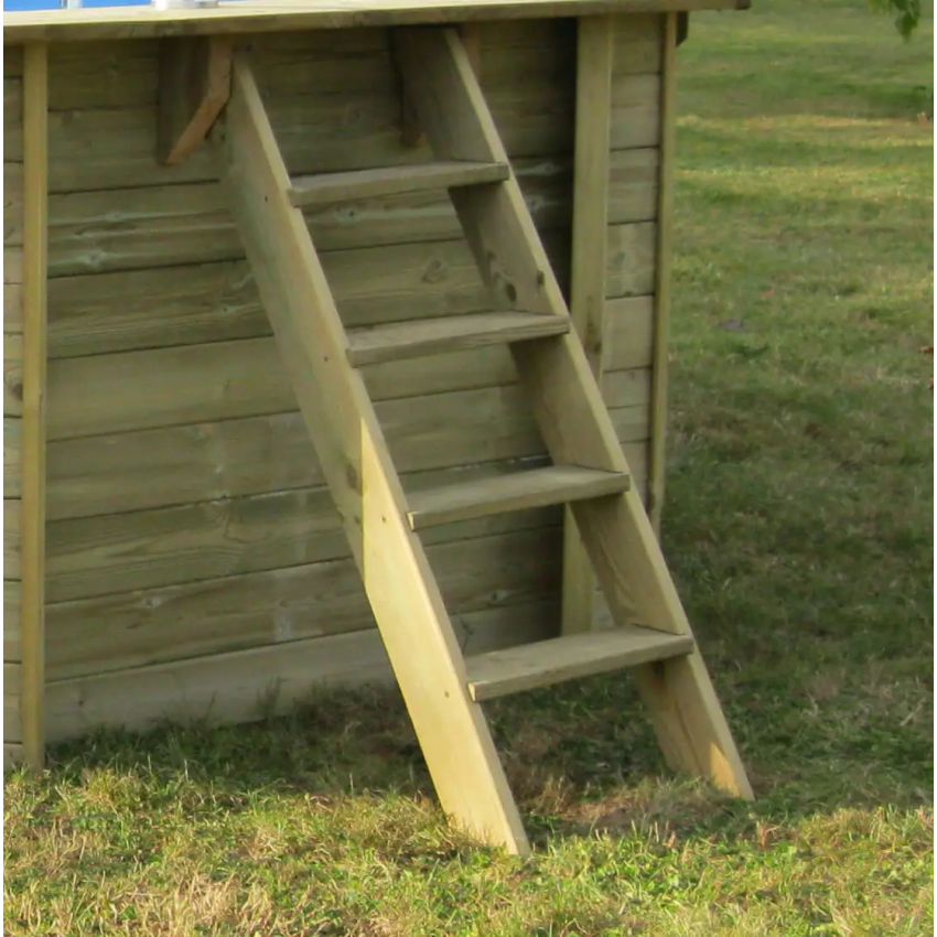 Kit Echelle bois extérieure pour piscine UBBINK