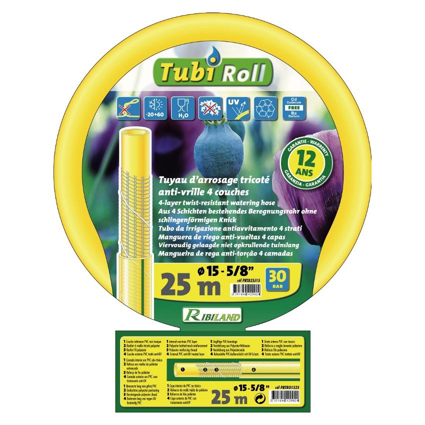Tuyau Tricoté Antivrille 25m D.15mm