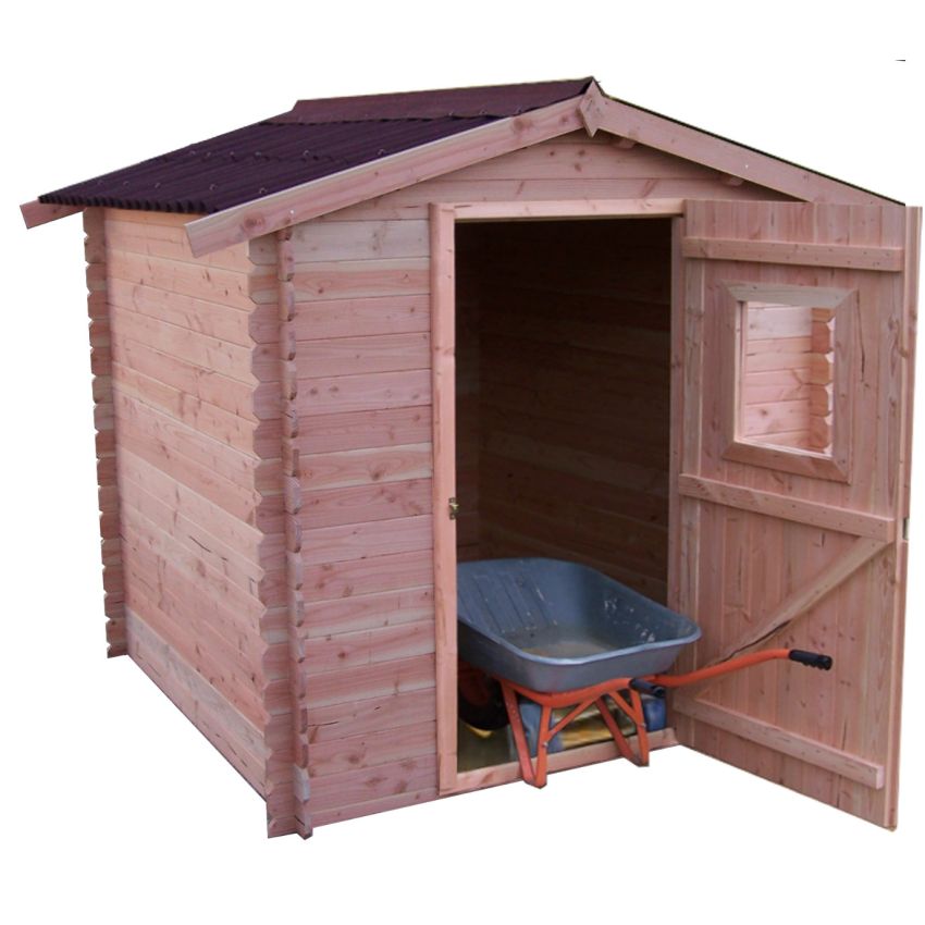 Abri de jardin en bois Douglas massif 3.24m² 210x204cm
