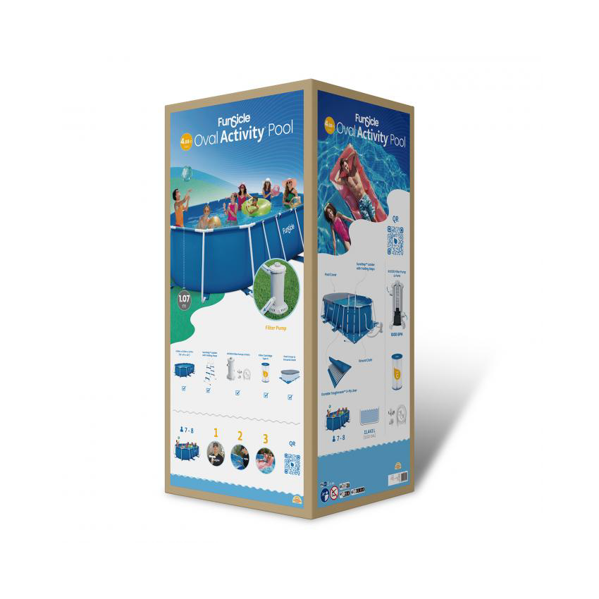 Piscine Tubulaire Ovale 4.88m x 3.05m x 1.07m