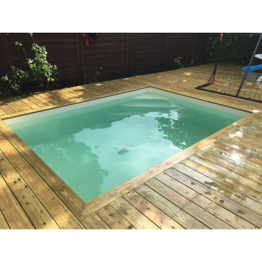 Piscine Bois Luxe Rectangulaire avec Escalier d'angle 420x320x131cm