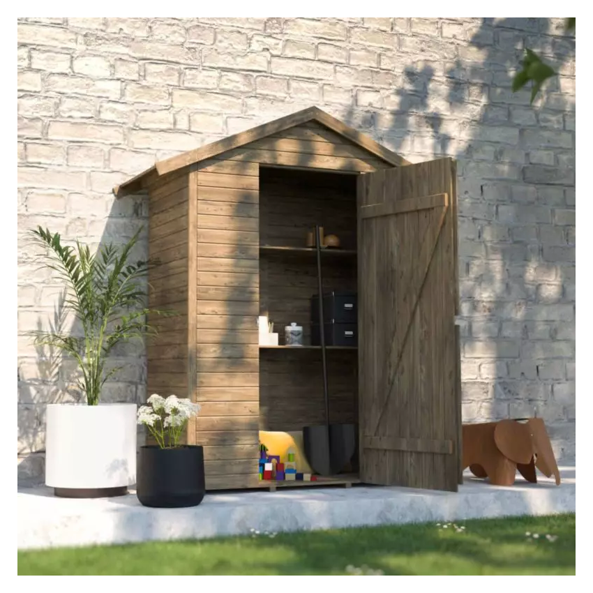 Abri de jardin en bois LEO 1.98 m² 193x83xh220 cm