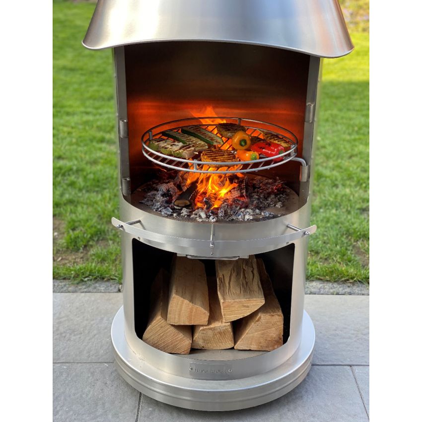 Barbecue / Cheminée AUCKLAND en acier inoxydable Inox Brossé