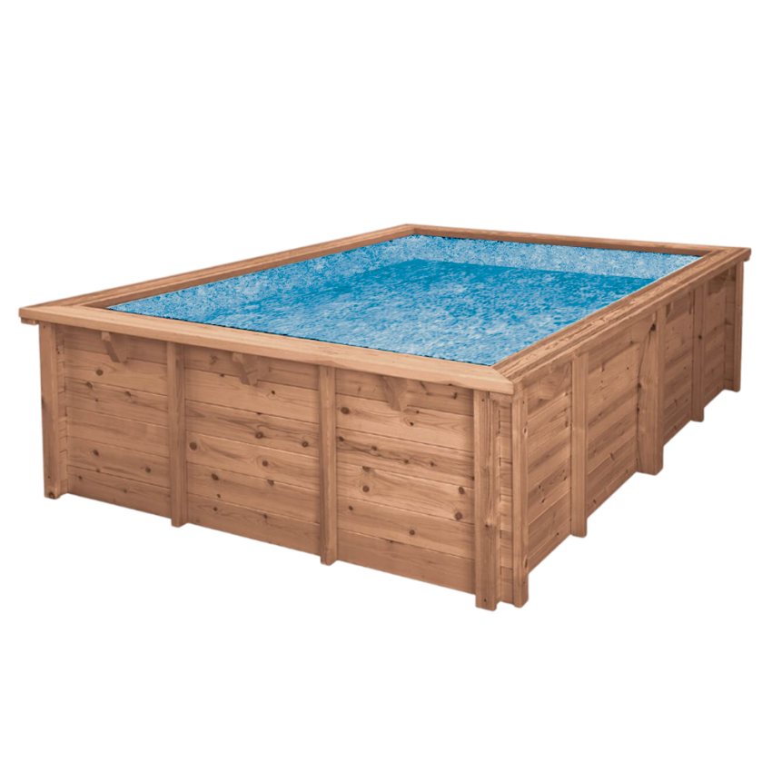 Piscine bois Rectangulaire UBBINK PREMIUM 450x250x126cm Liner Relief 3D