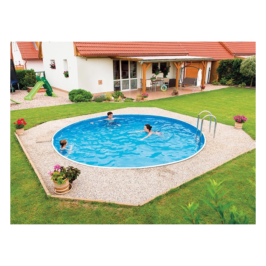 Piscine Acier Ronde Azuro ⌀240x90cm Bleu/Blanc