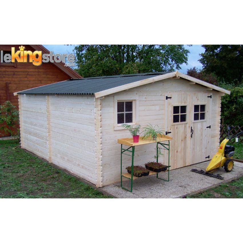 Abri de jardin en Bois 18.27 m² BALTA 28 mm L 400 x P 500 cm 