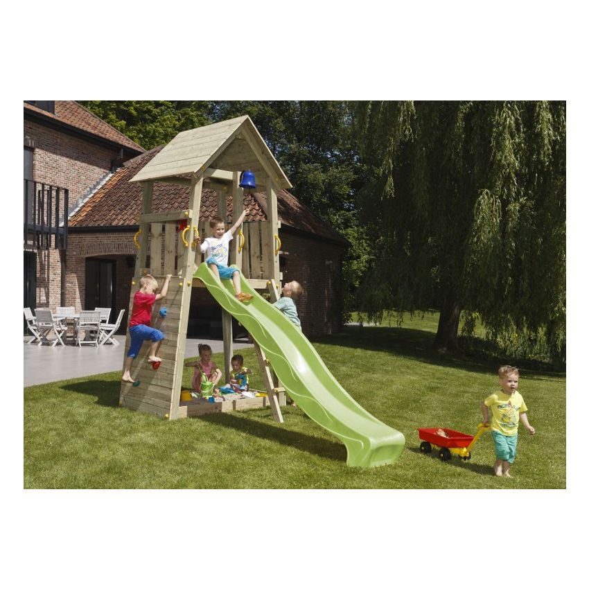 Station de jeux en bois Blue Rabbit 2.0 Belvédère + toboggan