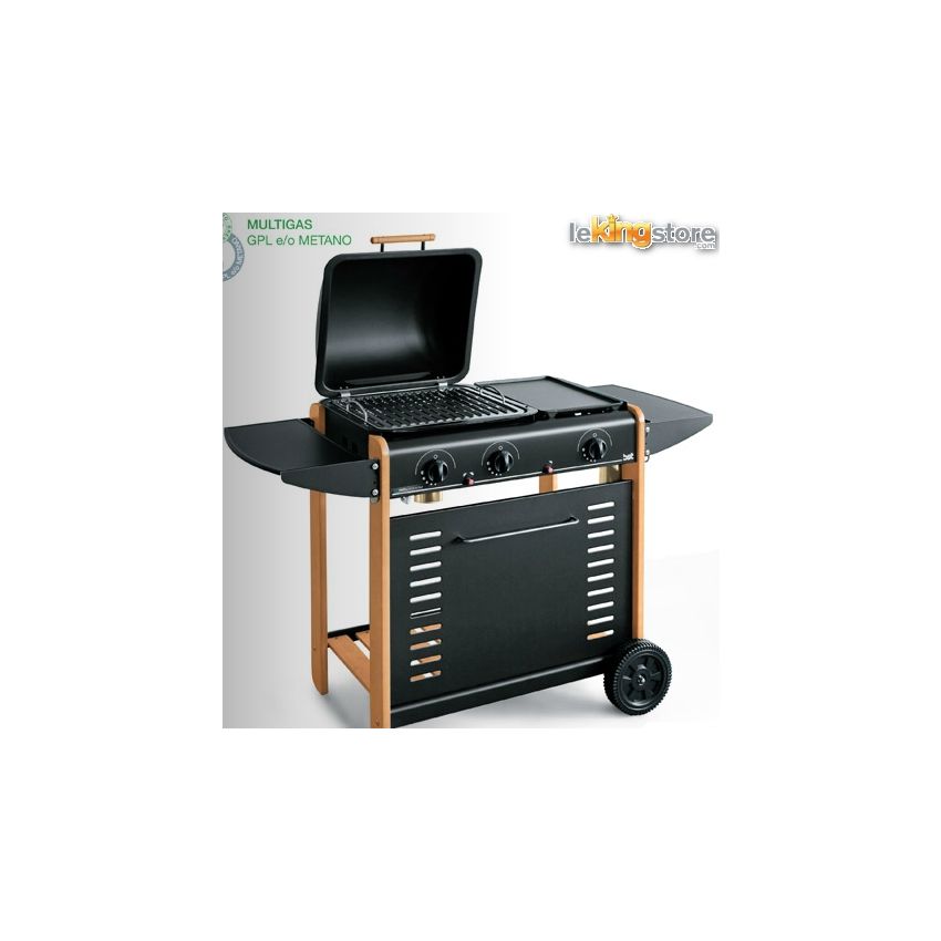 Barbecue A Gaz Et Pierre Lavique Berna L76 x P43 x H83 cm