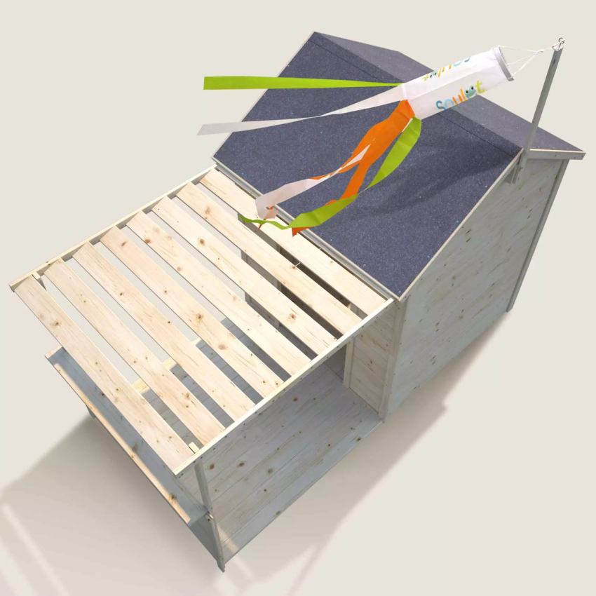 Cabane en Bois avec pergola pour enfants EUGENIE