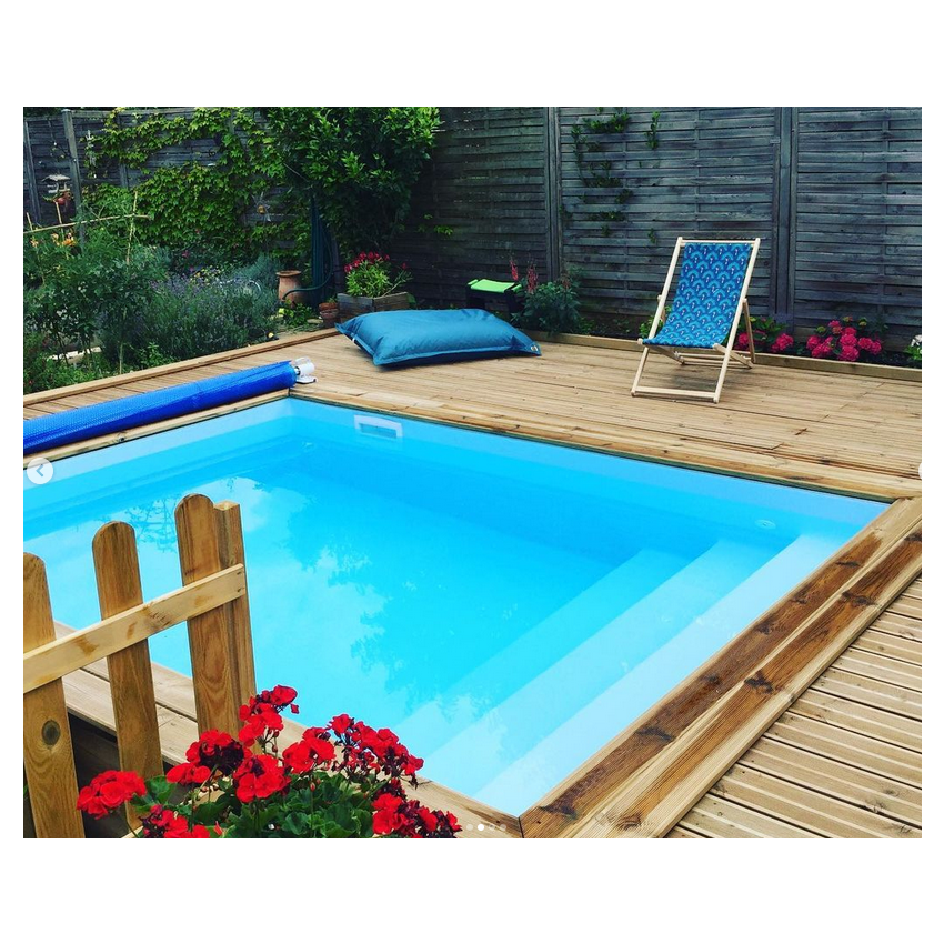 Piscine Bois Tropicana Carrée avec Escalier 320x320x145cm