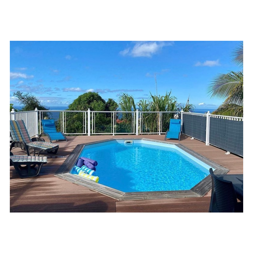 Piscine Bois Lola Octogonale Allongée 541x336x131cm