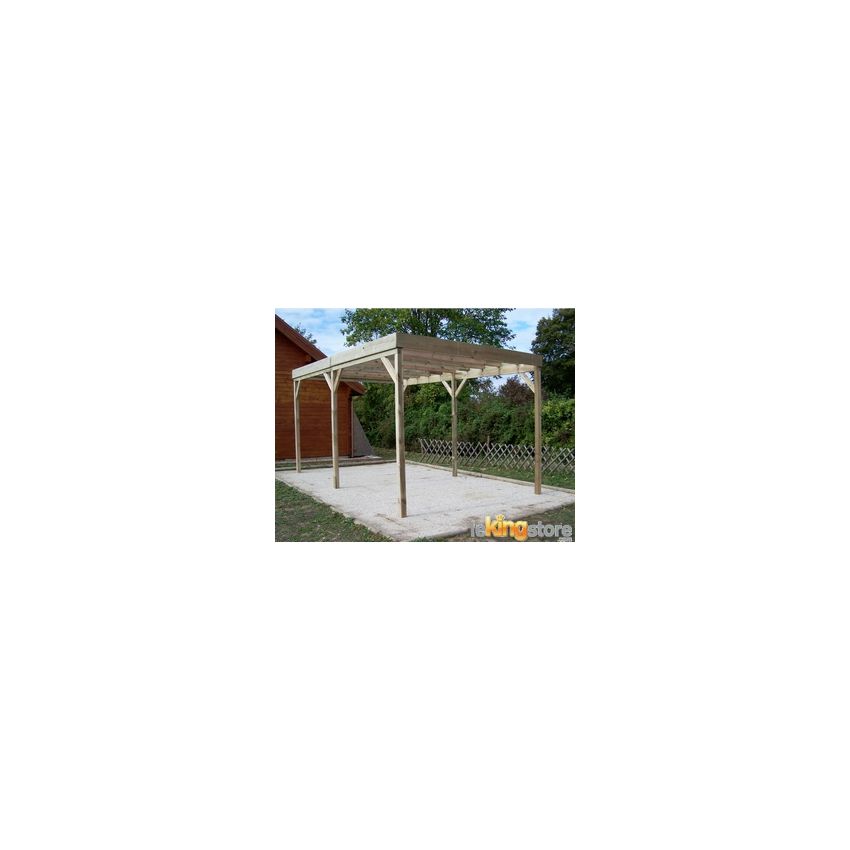 Carport Bois Autoclavé 15m² Toit Plat