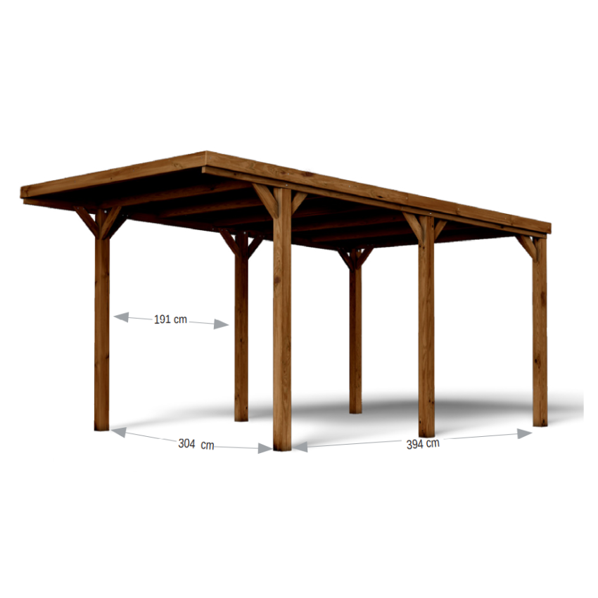 Carport Bois Autoclavé VICTOR 16.5m2