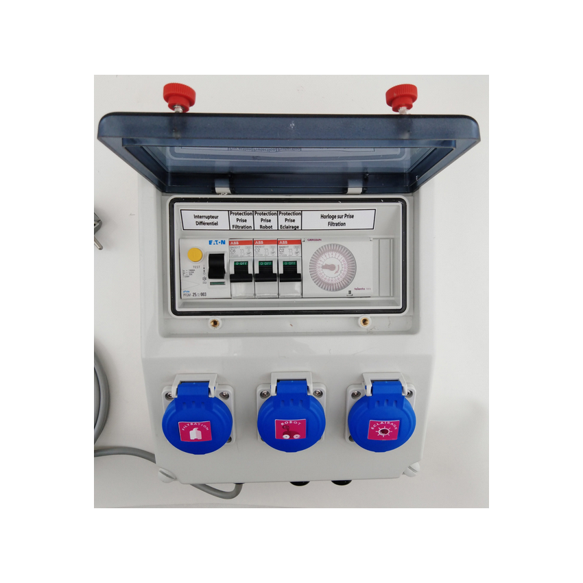 Coffret électrique de protection et de commande 230V connexion 3 sorties