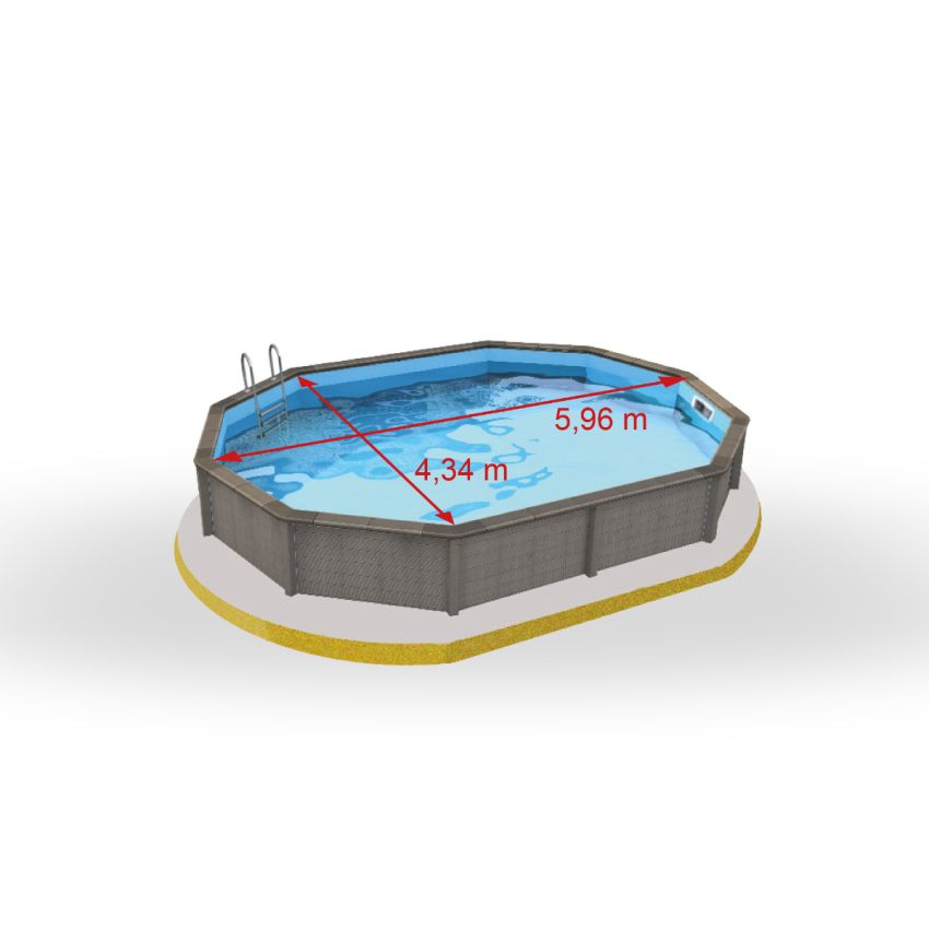 Kit Piscine Béton Aspect Bois Allongé 635x472x143cm