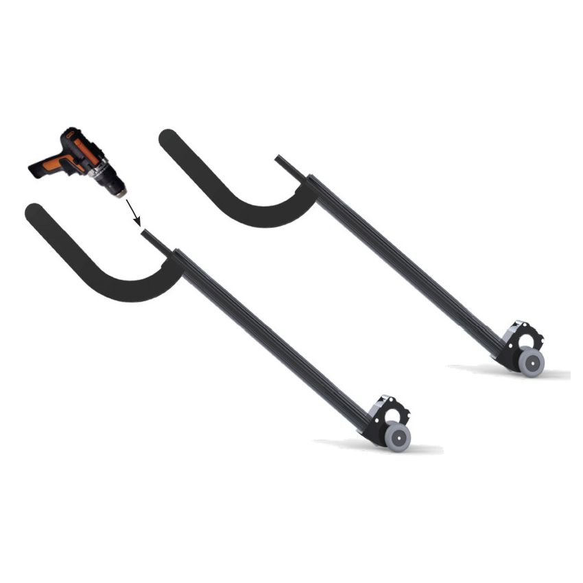 Canne d'enroulement pour bâche à barres