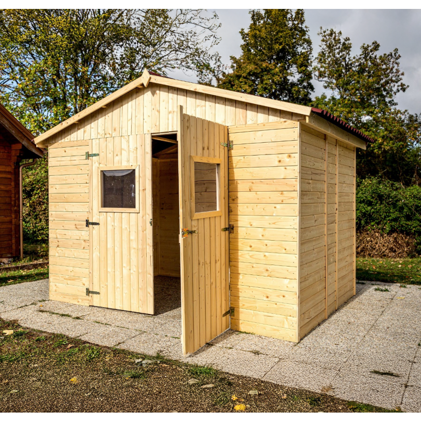 Abri Panneau bois massif sans plancher / 16 mm / surf. ext. : 6,60 m2