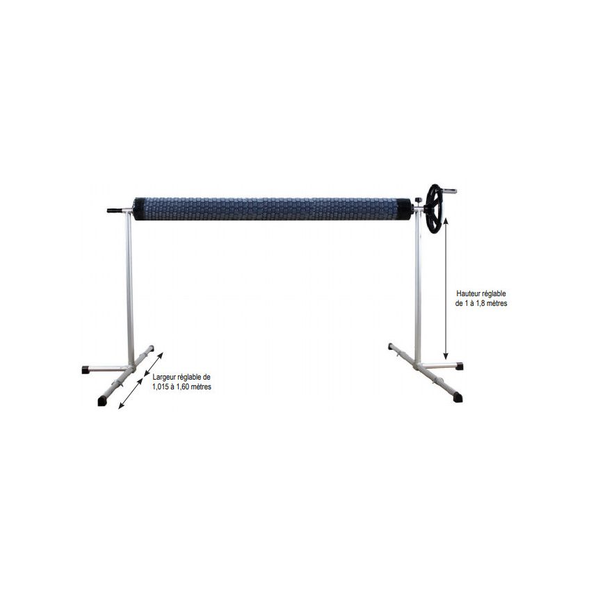 Enrouleur télescopique réglable en hauteur pour piscine hors-sol de 4 mètres