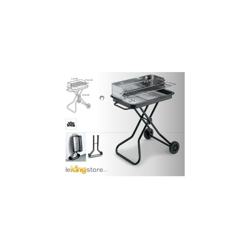 Barbecue A Charbon Giamaica L65 x P45 x H90 cm Repliable