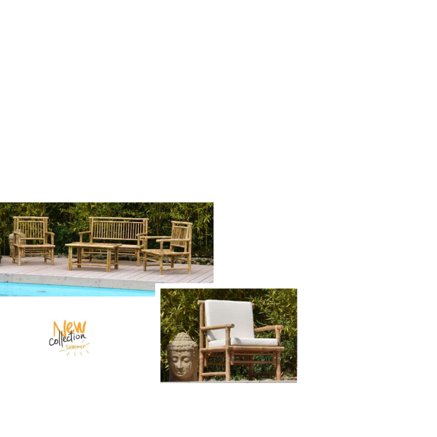 Salon de jardin 4 pièces KALYS en bambou naturel