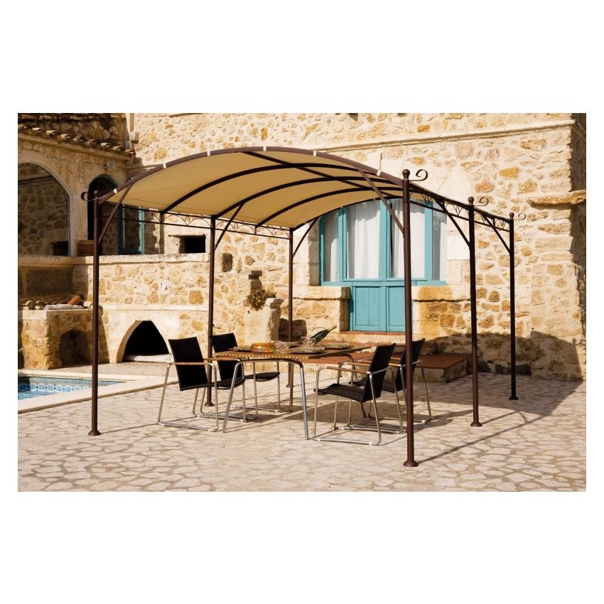 Tonnelle autoportante illusion 3 x 4 m sans toile en acier