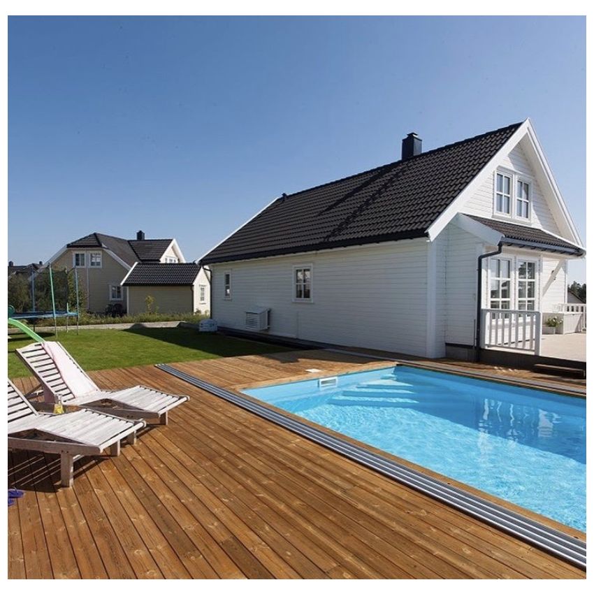 Piscine Bois Luxe Rectangulaire avec Escalier d'Angle 520x320x131cm