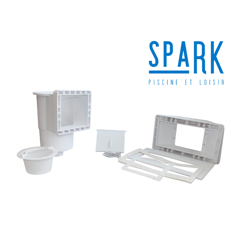 Kit Pièces à sceller pour piscine SPARK Skimmer grande meurtrière + Buse de refoulement