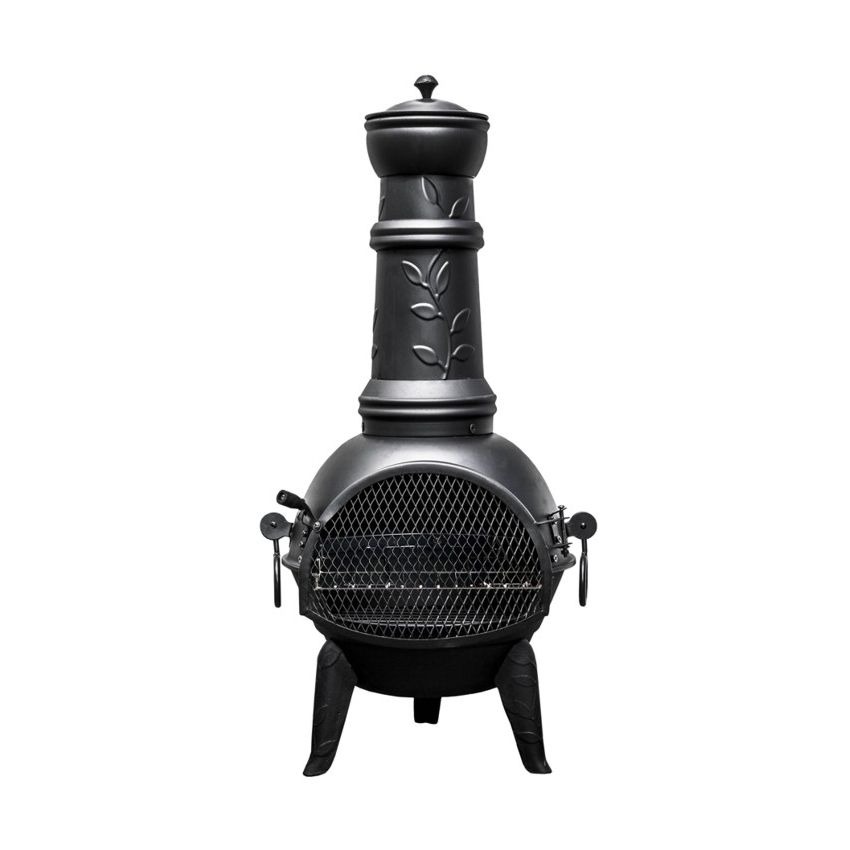 Cheminée LEAF L Acier Noir 48x48x136cm