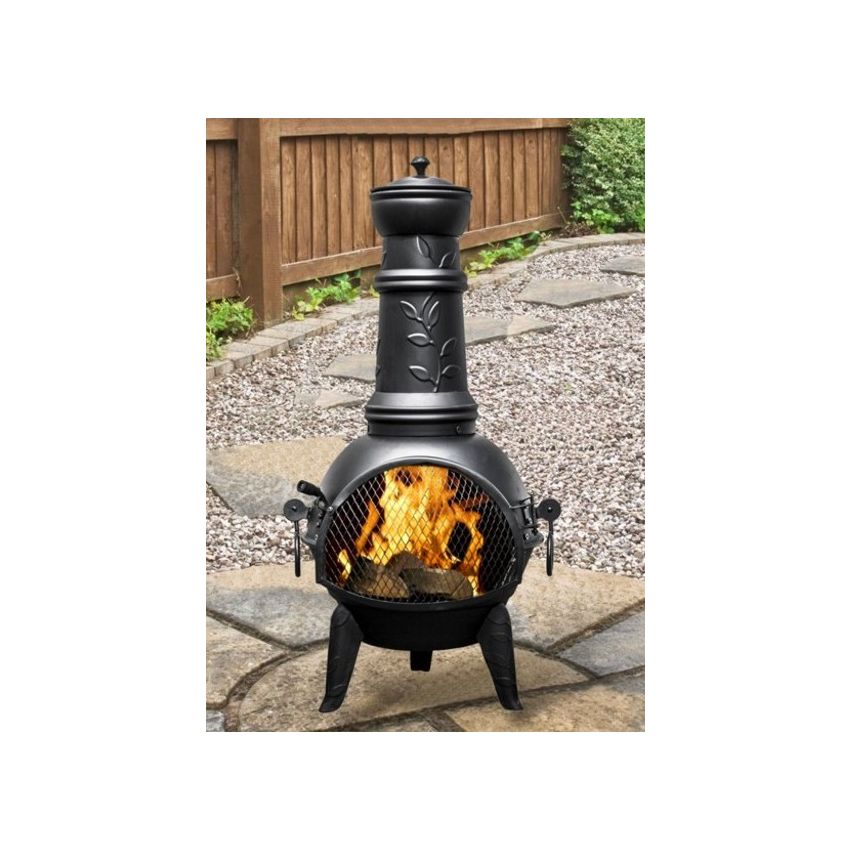 Cheminée LEAF M Acier Noir 43x43x107cm