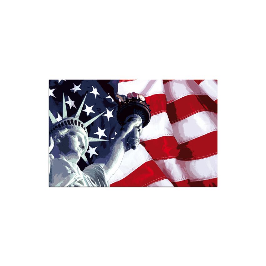 Bureau 110x70 cm Décor Liberty Pied Blanc