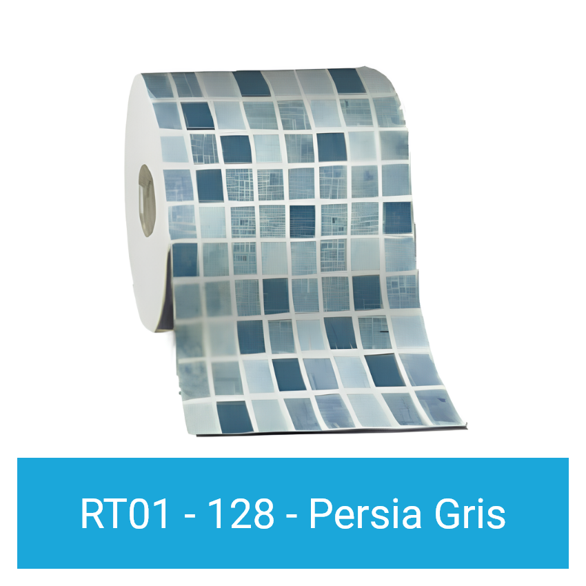 Liner mosaïque 75/100ème pour Kit Piscine Béton Aspect Bois Carré 324x324x130cm