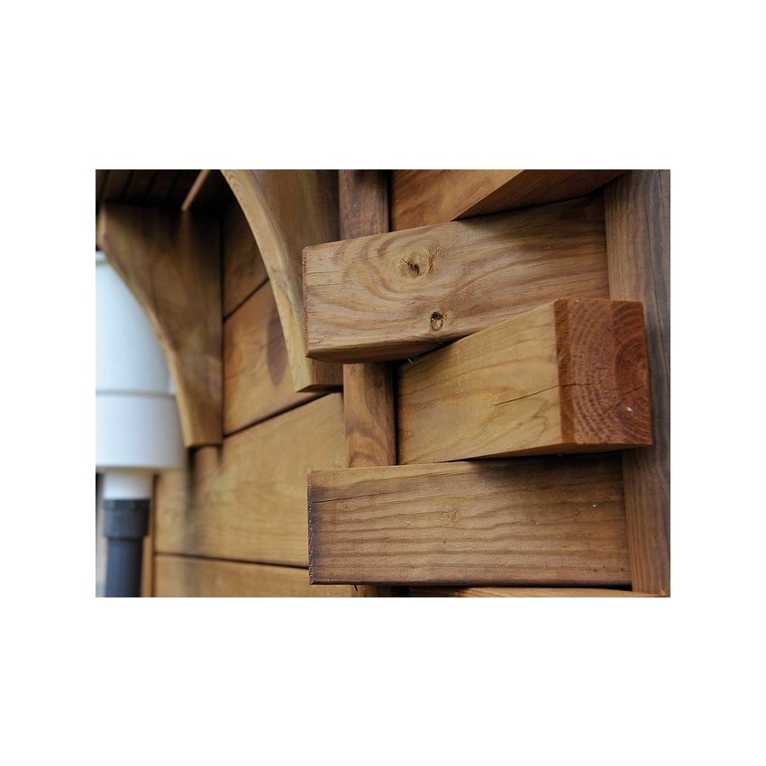 Piscine bois MAEVA avec Echelle inox 4 marches 753x434x150cm 