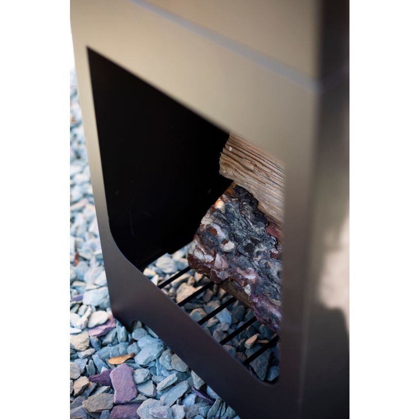 Cheminée MALMO en Acier Noir 36x36x150cm