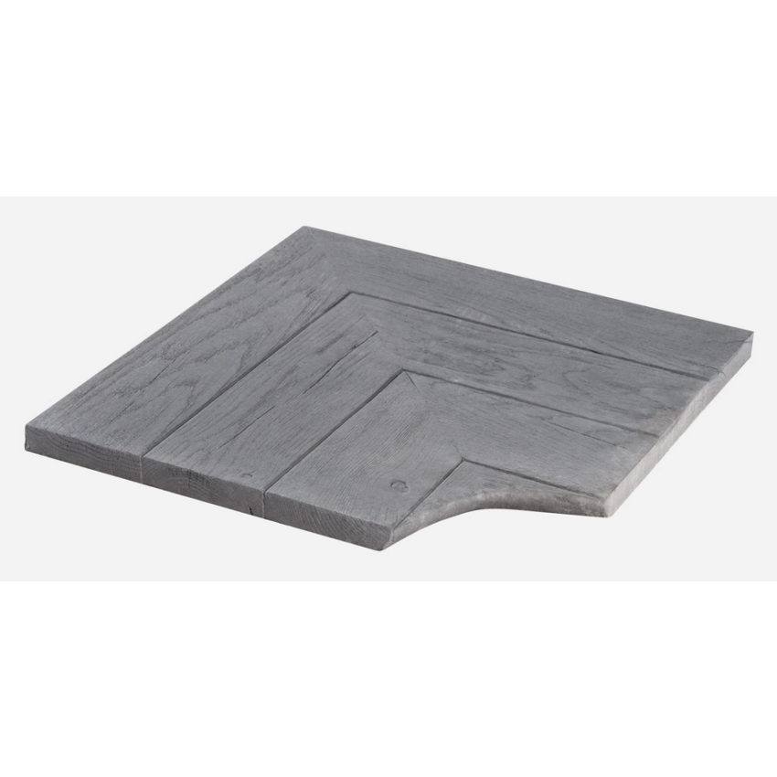 Kit de 35 Margelles WOOD droites + 4 Margelles d'Angles rentrants + 2 Margelles d'Angles sortants + 10 Margelles Courbes Gris