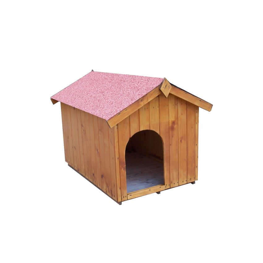 Niche pour moyen et grand chien en bois brut 80x120x85cm